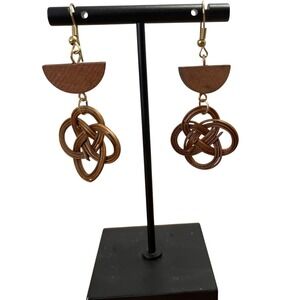 Boho Wood Knot‎ Drop Earrings Dangle Lightweight Fashion Jewelry Gift